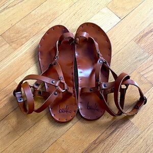 The PERFECT Cognac Brown Beek Lark gladiator sandals Size 8